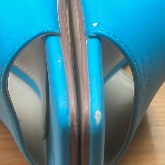 MARC FISHER 💙 Danita Heeled Sandal, slip on turquoise sky sea, Hawaiian Blue 8.5 - Picture 10 of 12